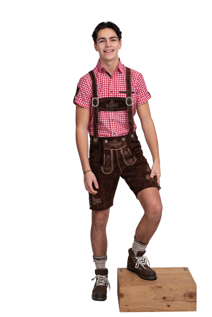 Brązowe krótkie buty męskie Lederhose