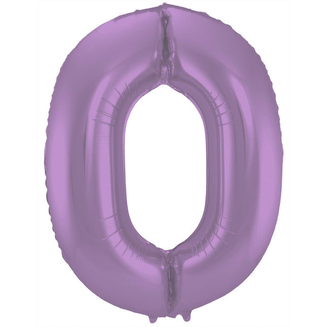 Balon foliowy Figura 0 Matt Purple XL 86cm pusty