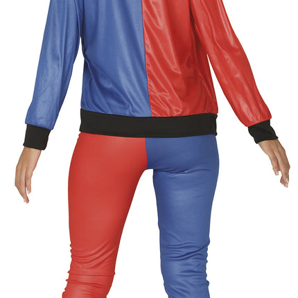 Kostium Harley Quinn czerwony niebieski damski