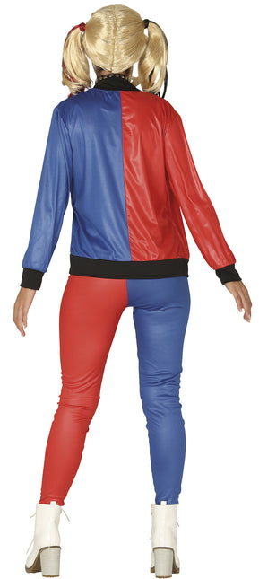 Kostium Harley Quinn czerwony niebieski damski