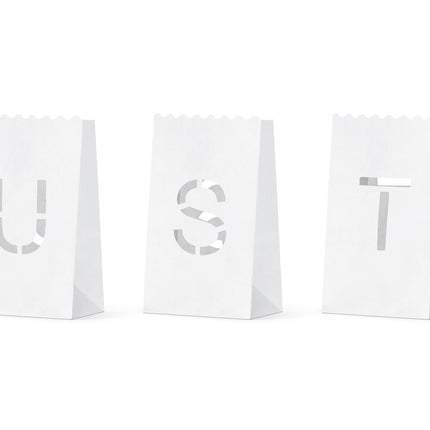 Torebki na świece ślubne Just Married 19cm 11szt