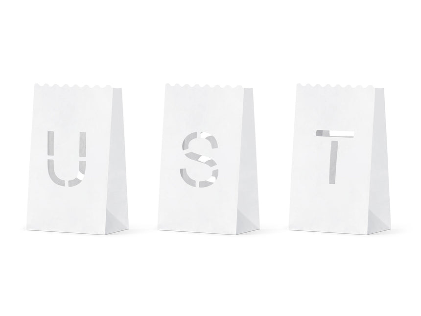 Torebki na świece ślubne Just Married 19cm 11szt