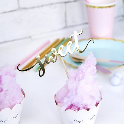Nakładki na babeczki Gold Sweet Love Yum 13cm 6szt.