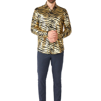 Złota koszula męska Tiger <tc>OppoSuits</tc>