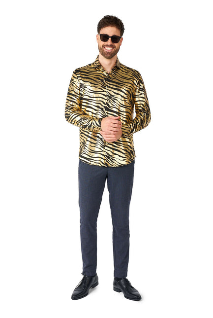 Złota koszula męska Tiger <tc>OppoSuits</tc>