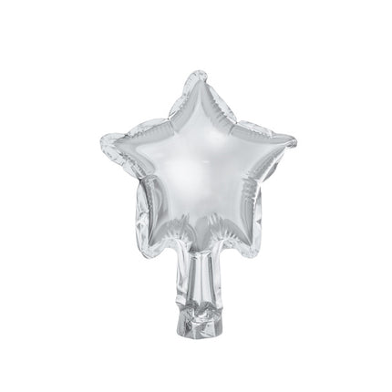 Balon helowy gwiazda srebrny pusty 12cm 25szt