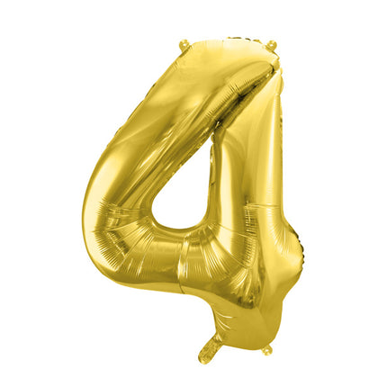 Balon z figurką na 4 lata złoty pusty 72 cm