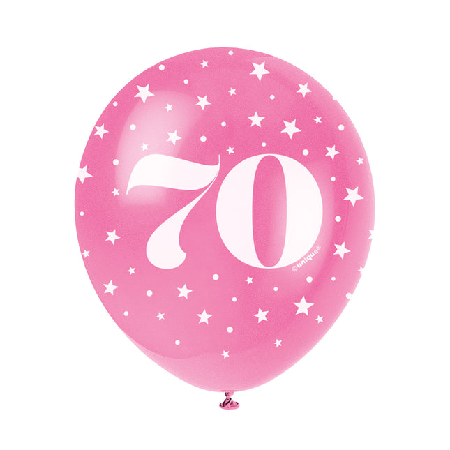 Balony 70 lat konfetti 30cm 5szt