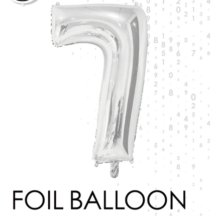 Balon foliowy Figurka 7 Srebrny 66cm