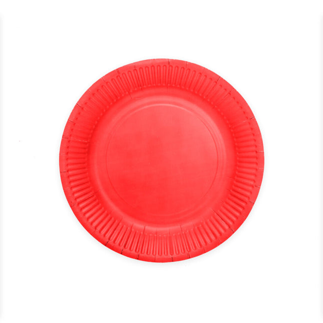 Czerwone talerze papierowe 23cm 8szt