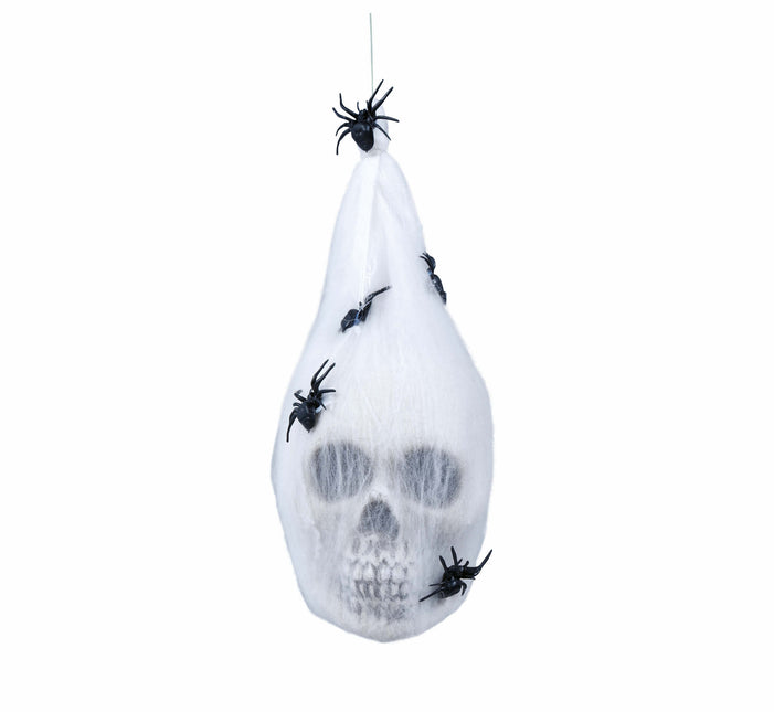 Halloweenowa torba na pajęczynę z czaszką 25 cm