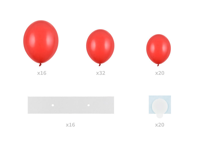 Balon kokarda serce czerwony 5 szt.