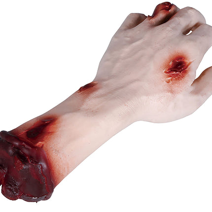 Halloweenowe sztuczne rany dłoni 25 cm