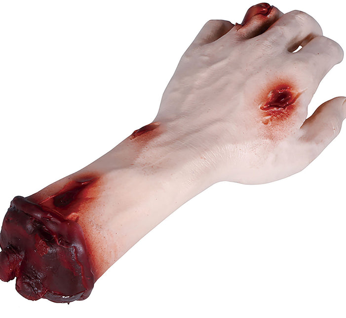 Halloweenowe sztuczne rany dłoni 25 cm
