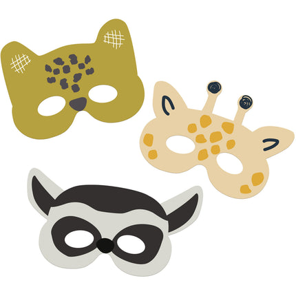 Maski zwierząt z dżungli Zoo Party 6szt
