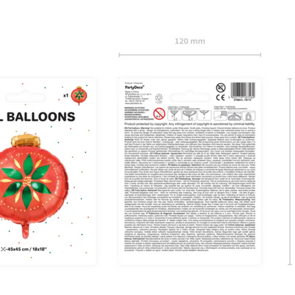 Balon helowy świąteczny pusty 45 cm