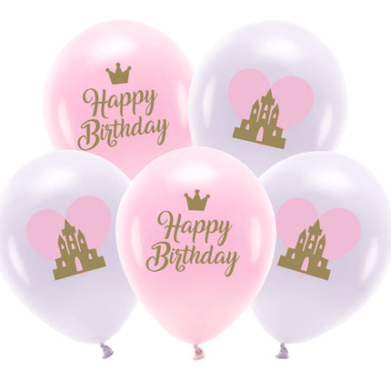 Balony urodzinowe fioletowe różowe 26cm 5szt
