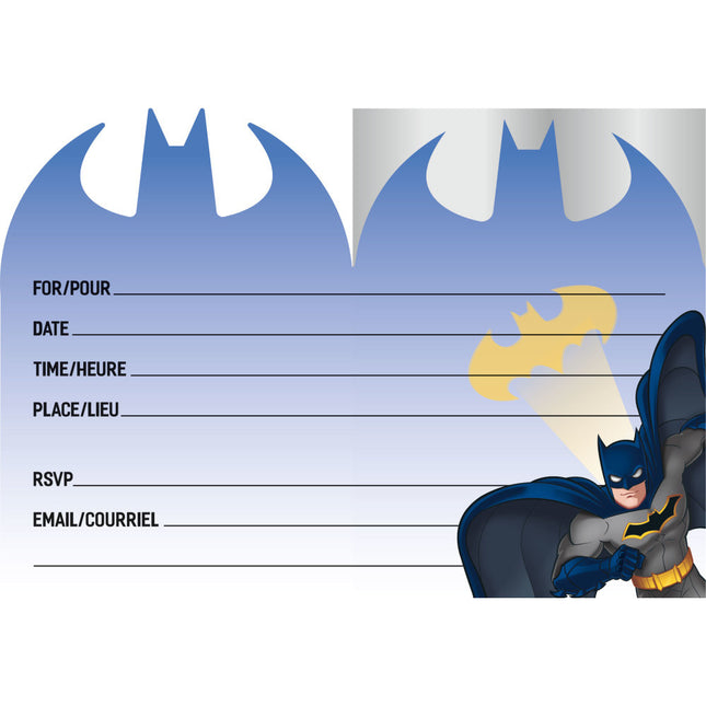 Zaproszenia Batman 14cm 8szt