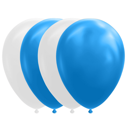 Balony białe niebieskie 30cm 10szt
