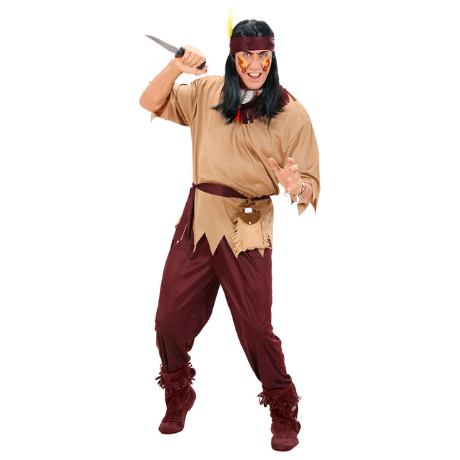 Kostium indiański brązowy męski 4 szt
