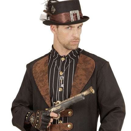 Steampunkowa klamra do kapelusza