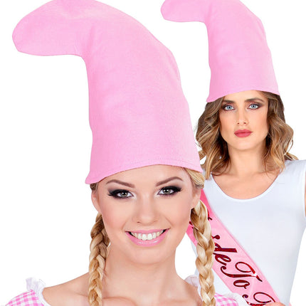 Czapka skrzata różowa