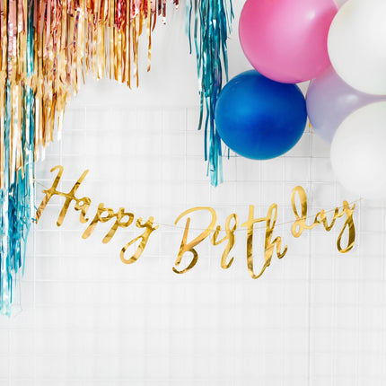 Girlanda urodzinowa Happy Birthday Gold 62cm