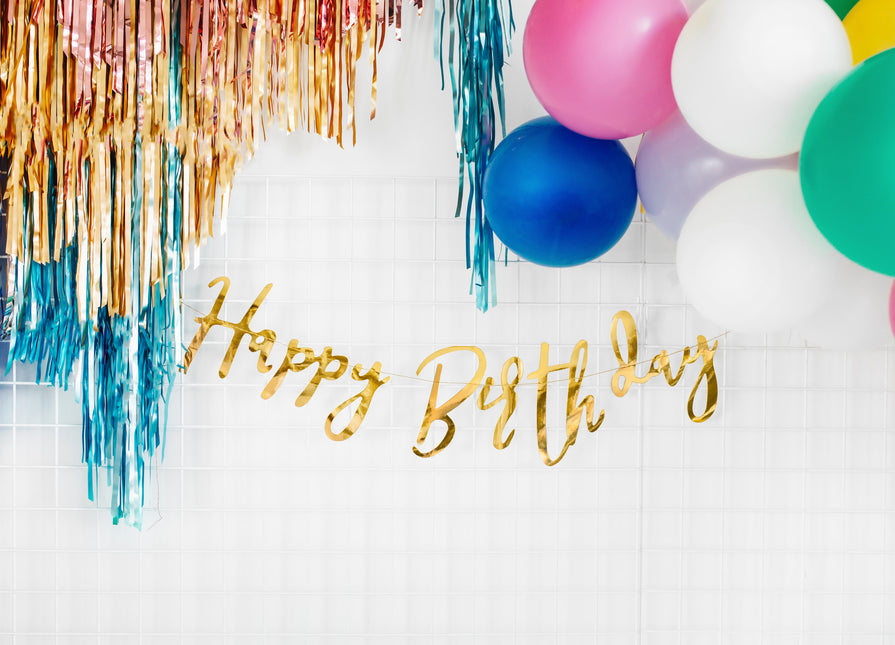 Girlanda urodzinowa Happy Birthday Gold 62cm