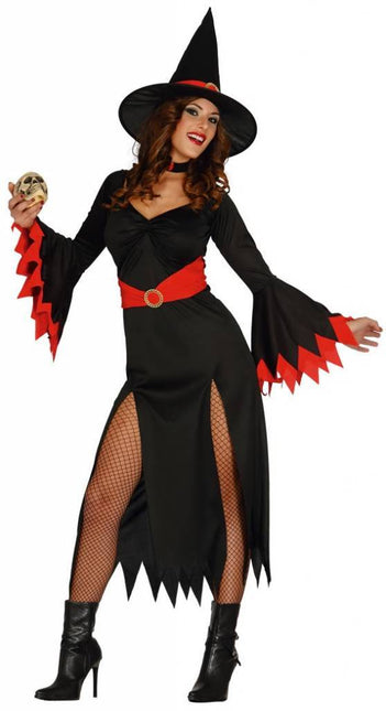 Kostium damski na Halloween Czarownica czerwony