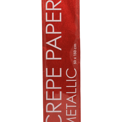 Papier krepowy metaliczny czerwony 50 cm 1,5 m