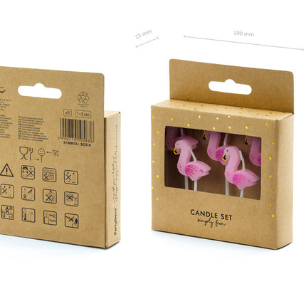 Świeczki Flamingo 3cm 5szt
