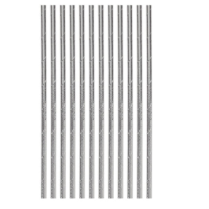 Srebrne słomki 20cm 12szt