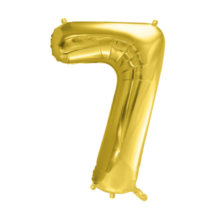 Balon z figurką 7 lat złoty pusty 72 cm