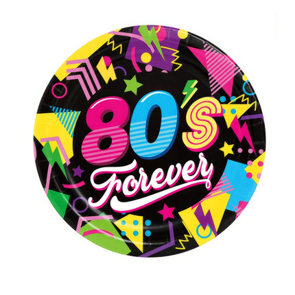 Neonowe talerze 80S 23cm 6szt