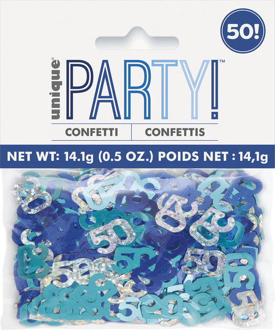 50 Years Confetti Bag Blue 14gr