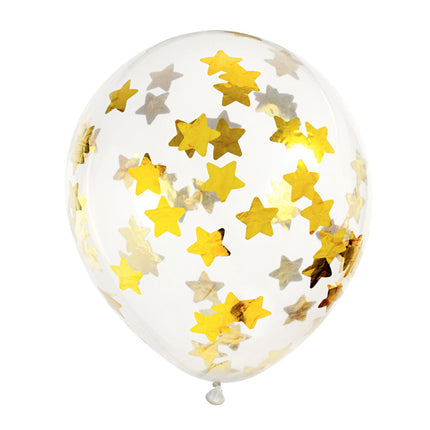 Balony konfetti złote gwiazdki 30 cm 6 szt.