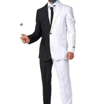 Dwuczęściowy czarno-biały garnitur męski <tc>Suitmeister</tc>