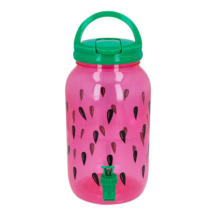 Zielony/różowy dozownik do napojów Watermelon z kranikiem 3,8l