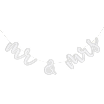 White Garland Mr & Mrs 2m