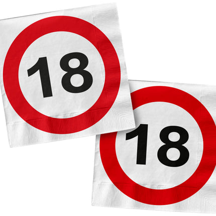 Serwetki 18 Years Traffic Sign Square 33cm 20szt