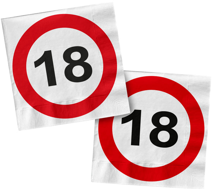 Serwetki 18 Years Traffic Sign Square 33cm 20szt