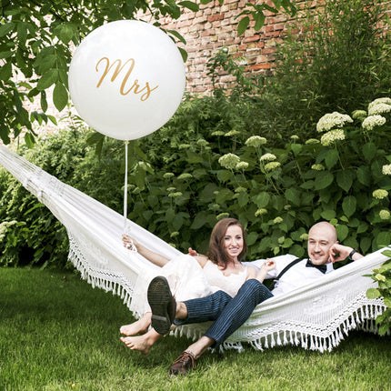 Biały balon Pani Gold 1m