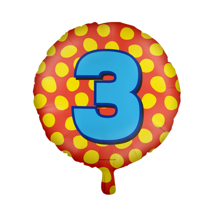 Balon helowy 3 lata kolorowy pusty 46 cm