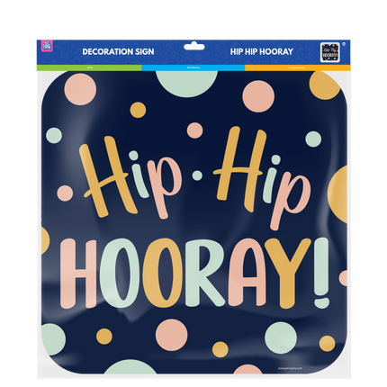 Tabliczka na drzwi Happy Birthday Hip Hip Hooray 50cm
