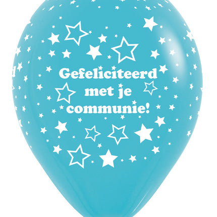 Balony komunijne Gwiazdki Karaibskie Niebieskie 30cm 25szt