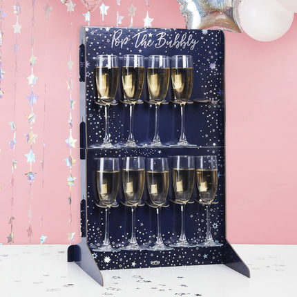 Niebieska dekoracja stołu Stojak na Prosecco 60 cm