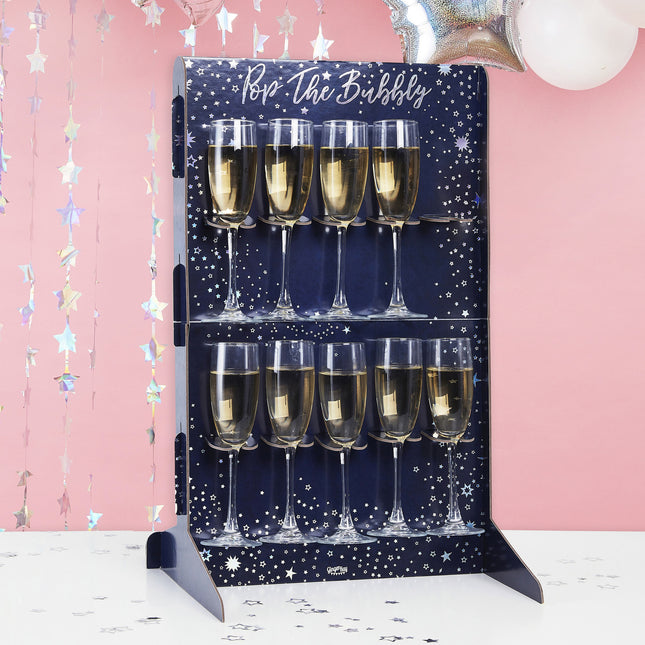 Niebieska dekoracja stołu Stojak na Prosecco 60 cm
