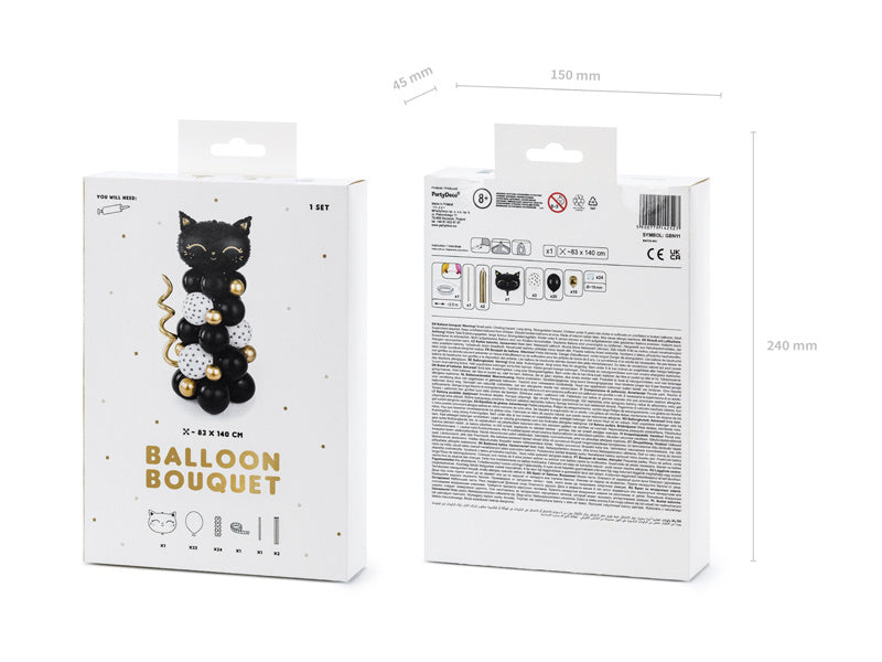 Balloon Pillar Cat Black 1.4m