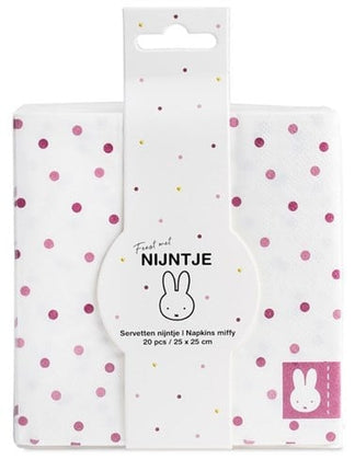 Serwetki Miffy Jasnoróżowe 25cm 20szt