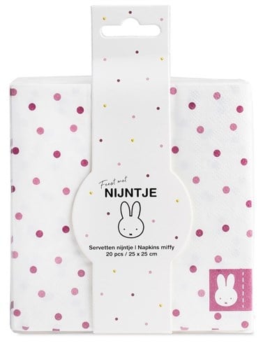 Serwetki Miffy Jasnoróżowe 25cm 20szt
